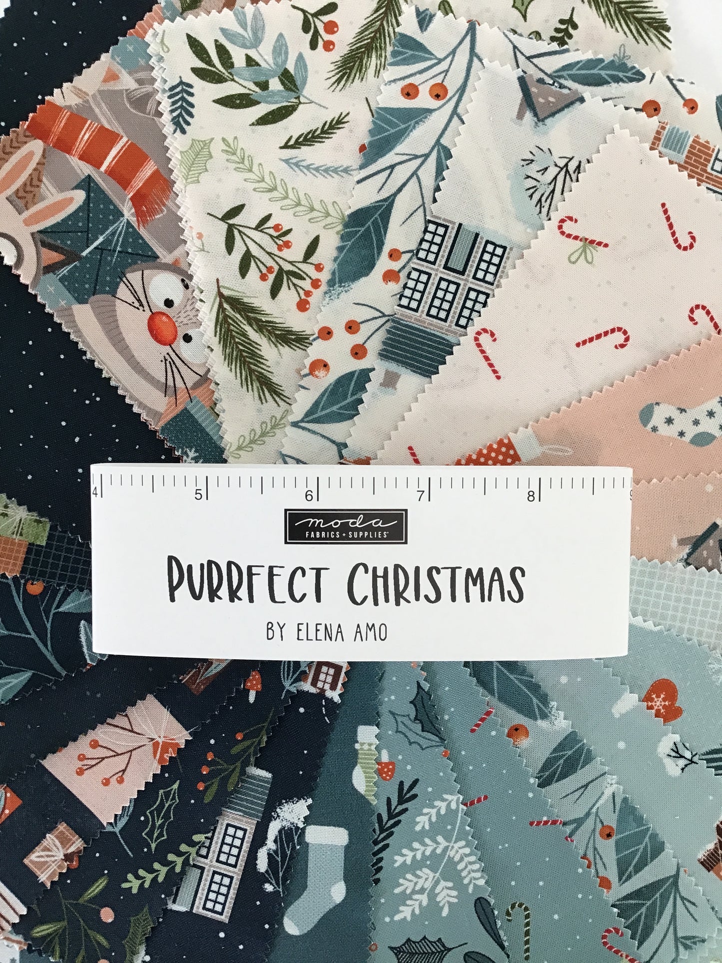 Purrfect Christmas Charm Pack by Elena Amo for Moda Fabrics