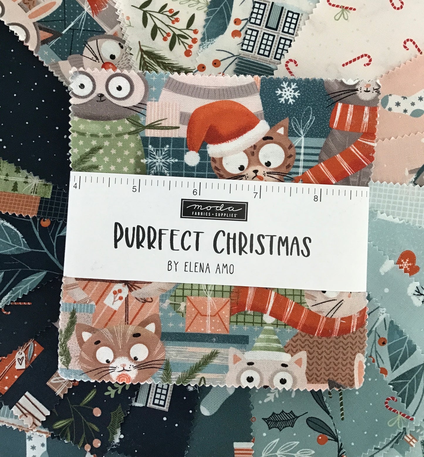 Purrfect Christmas Charm Pack by Elena Amo for Moda Fabrics