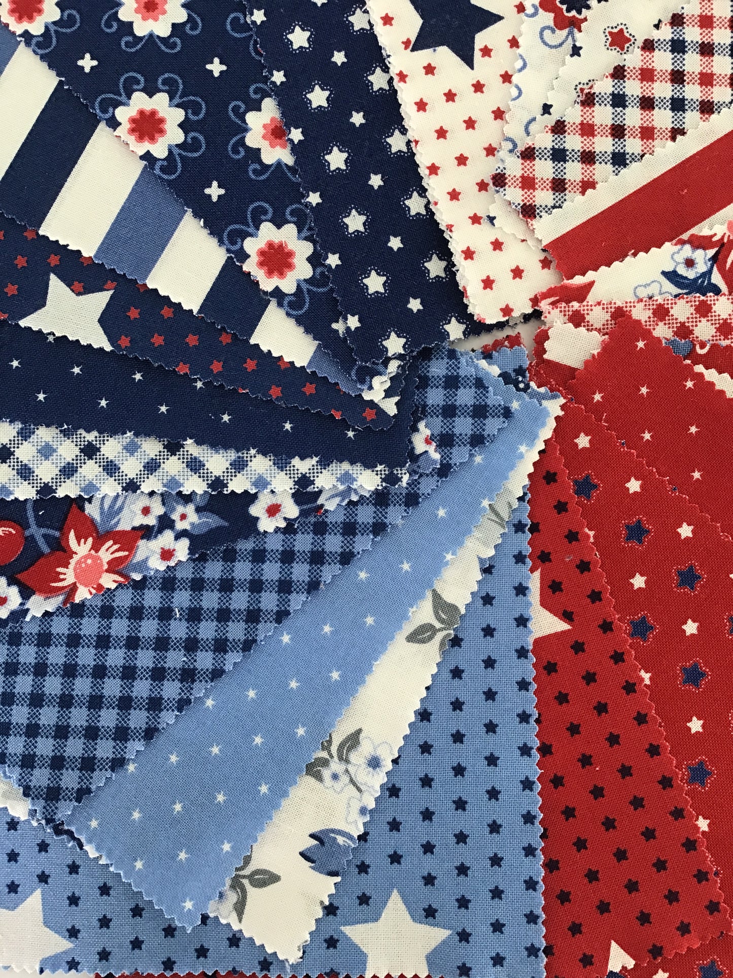 Star Spangled Charm Pack by April Rosenthal of Prairie Grass Patterns for Moda Fabrics