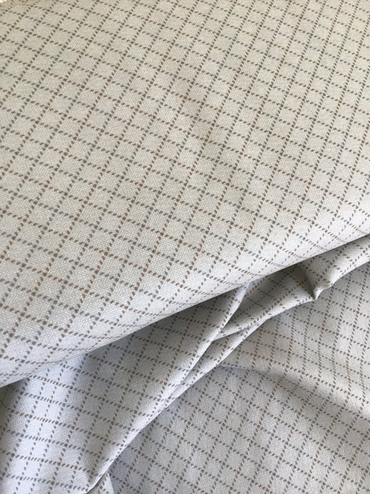 Prairie Gatherings Flannel by Primitive Gatherings for Moda, Feather Diagonal Grid sold by the Yard, Cut in One Continuous Piece 49315 12F