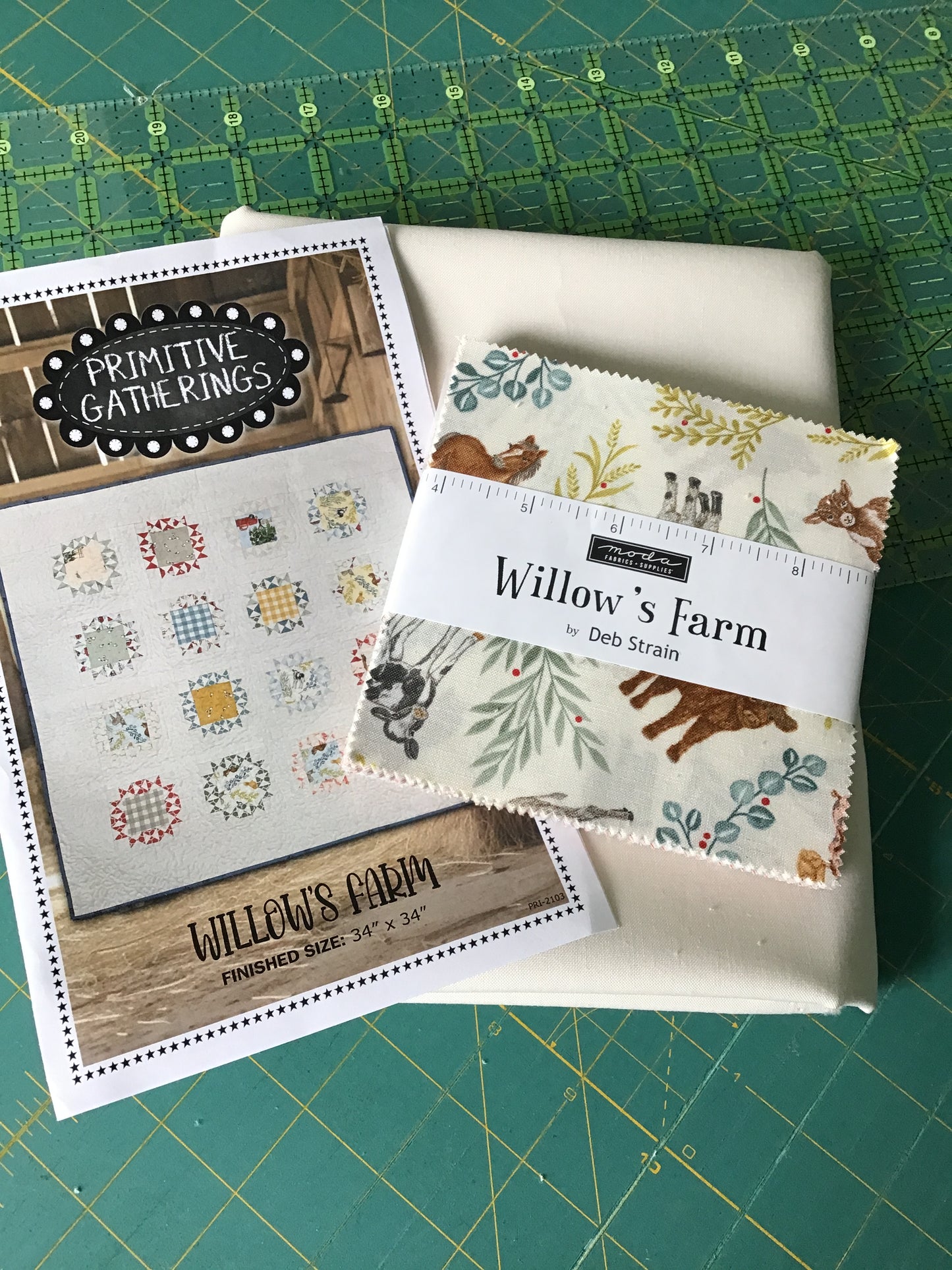 Primitive Gatherings Willow's Farm Quilt Kit - Fabric & Pattern