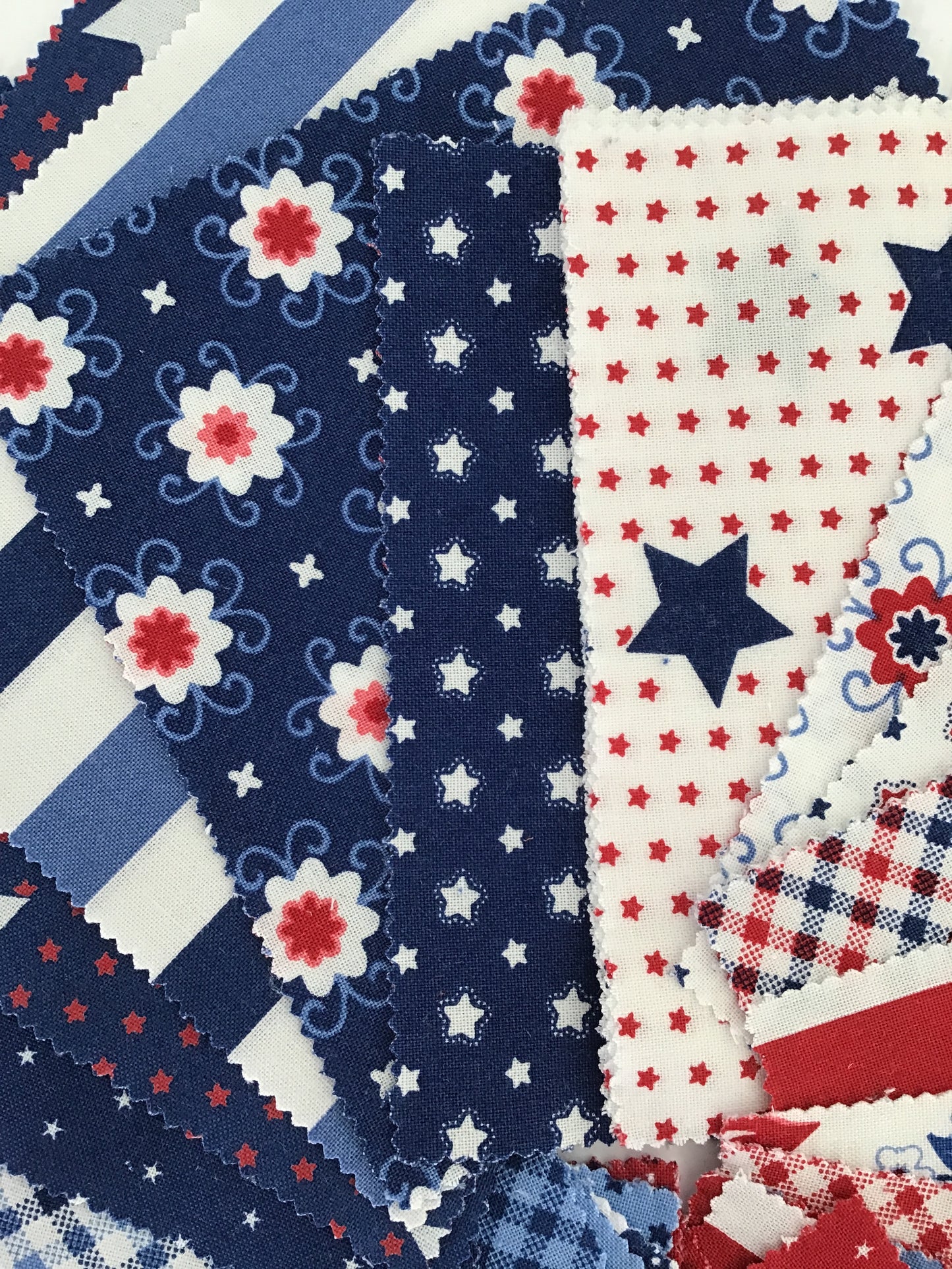 Star Spangled Charm Pack by April Rosenthal of Prairie Grass Patterns for Moda Fabrics