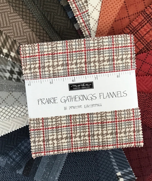 Prairie Gatherings Flannel Charm Pack by Primitive Gatherings for Moda Fabrics