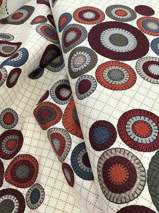 Prairie Gatherings Flannel Panel by Primitive Gatherings, Porcelain Penny Blocks Panel, 24" x 44", Not Yardage