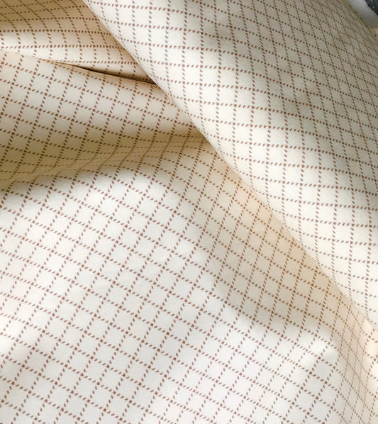 Prairie Gatherings Flannel by Primitive Gatherings for Moda, Porcelain Cream-Toned Grid sold by the Yard, Cut in One Continuous Piece 49315 11F