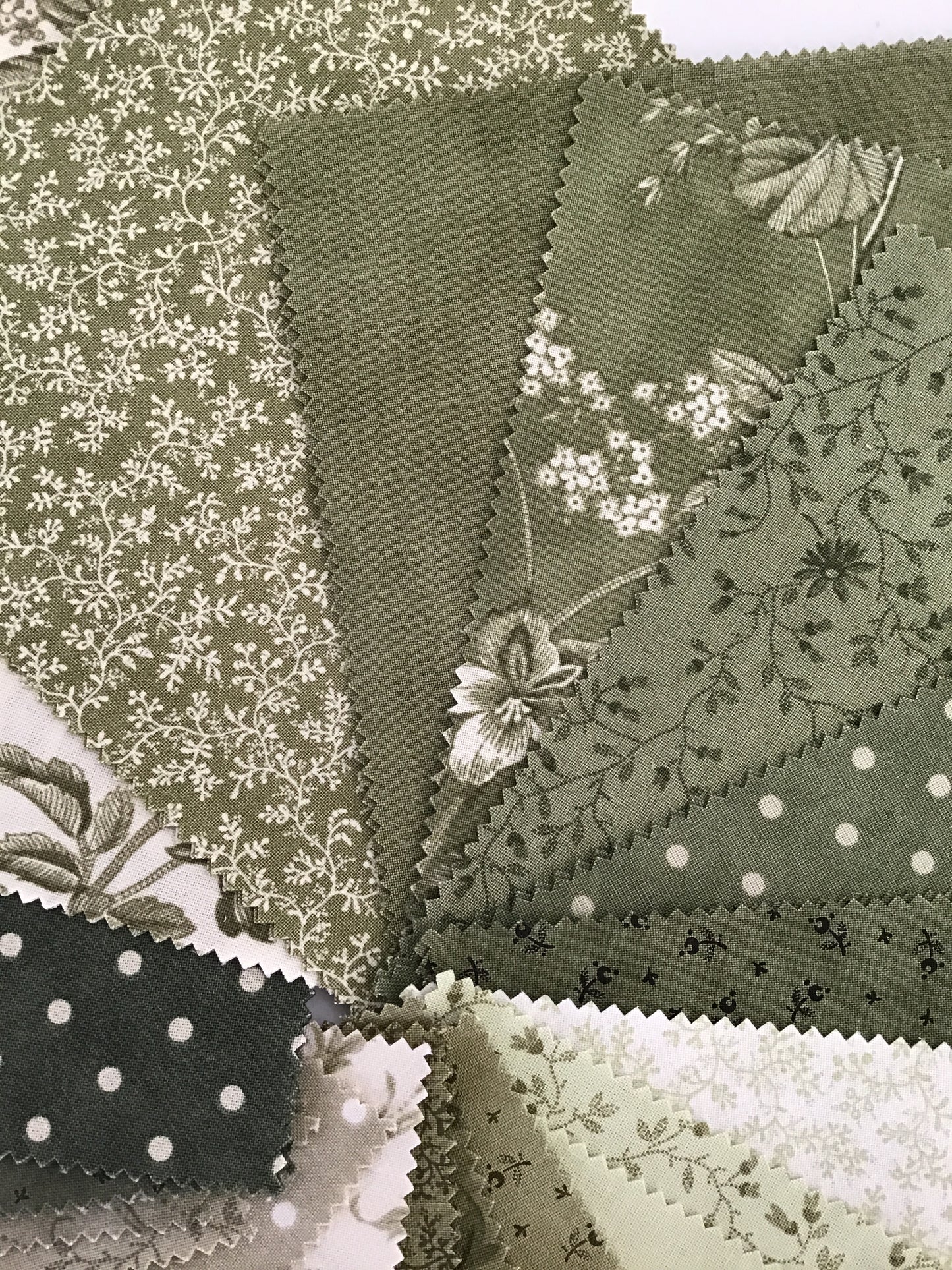 3 Sisters Favorites Vintage Linens Meadow Greens Charm Pack