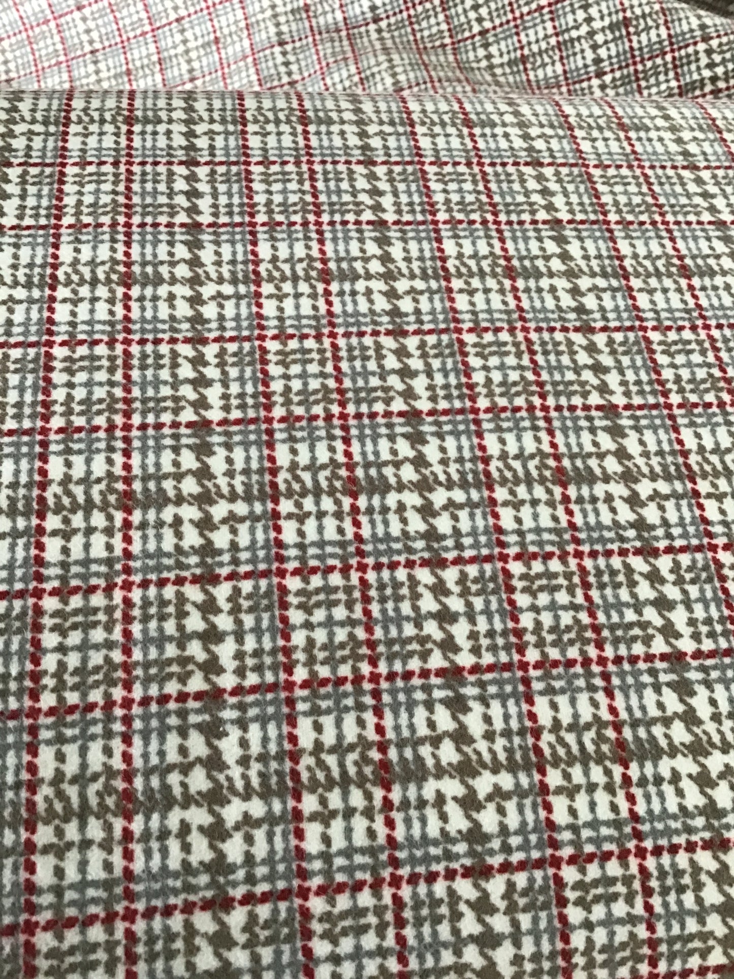 Prairie Gatherings Flannel by Primitive Gatherings for Moda, Porcelain & Red, sold by the Yard, Cut in One Continuous Cut, 49314 11F