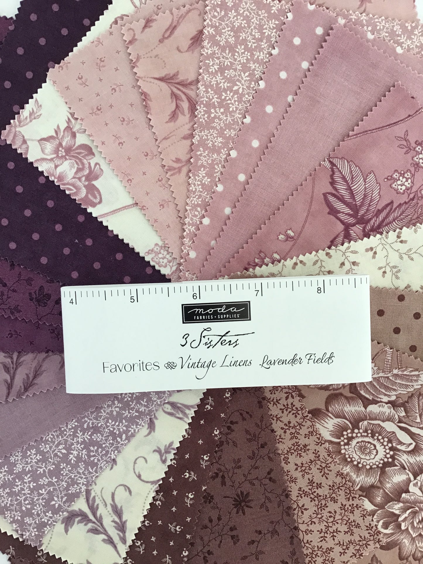 3 Sisters Favorites Vintage Linens Lavender Fields Charm Pack