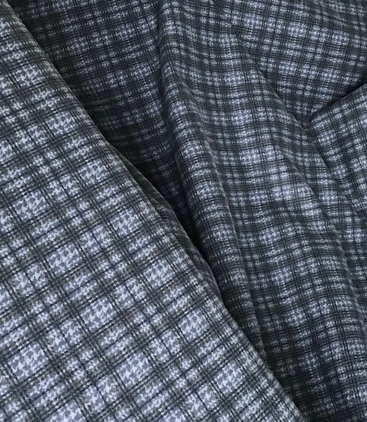 Prairie Gatherings Flannel by Primitive Gatherings for Moda, American Mini Blue Plaid sold by the Yard, Cut in One Continuous Cut, 49314 17F