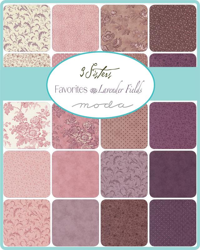 3 Sisters Favorites Vintage Linens Lavender Fields Charm Pack