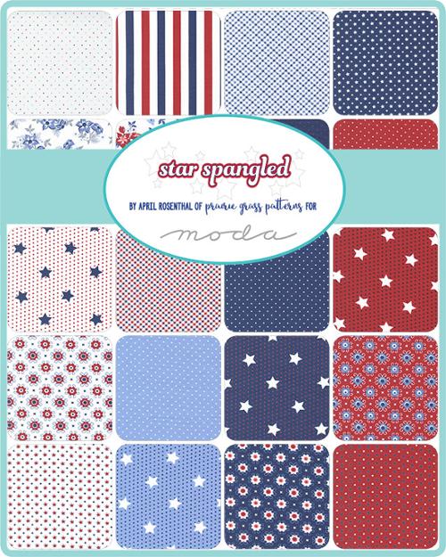 Star Spangled Charm Pack by April Rosenthal of Prairie Grass Patterns for Moda Fabrics