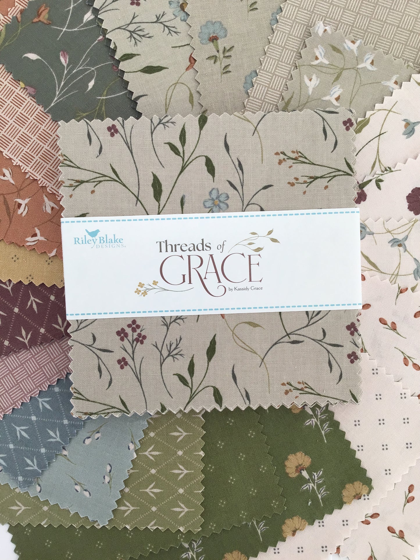 Threads of Grace 5" Stacker (Charm Pack) by Kassidy Grace for Riley Blake