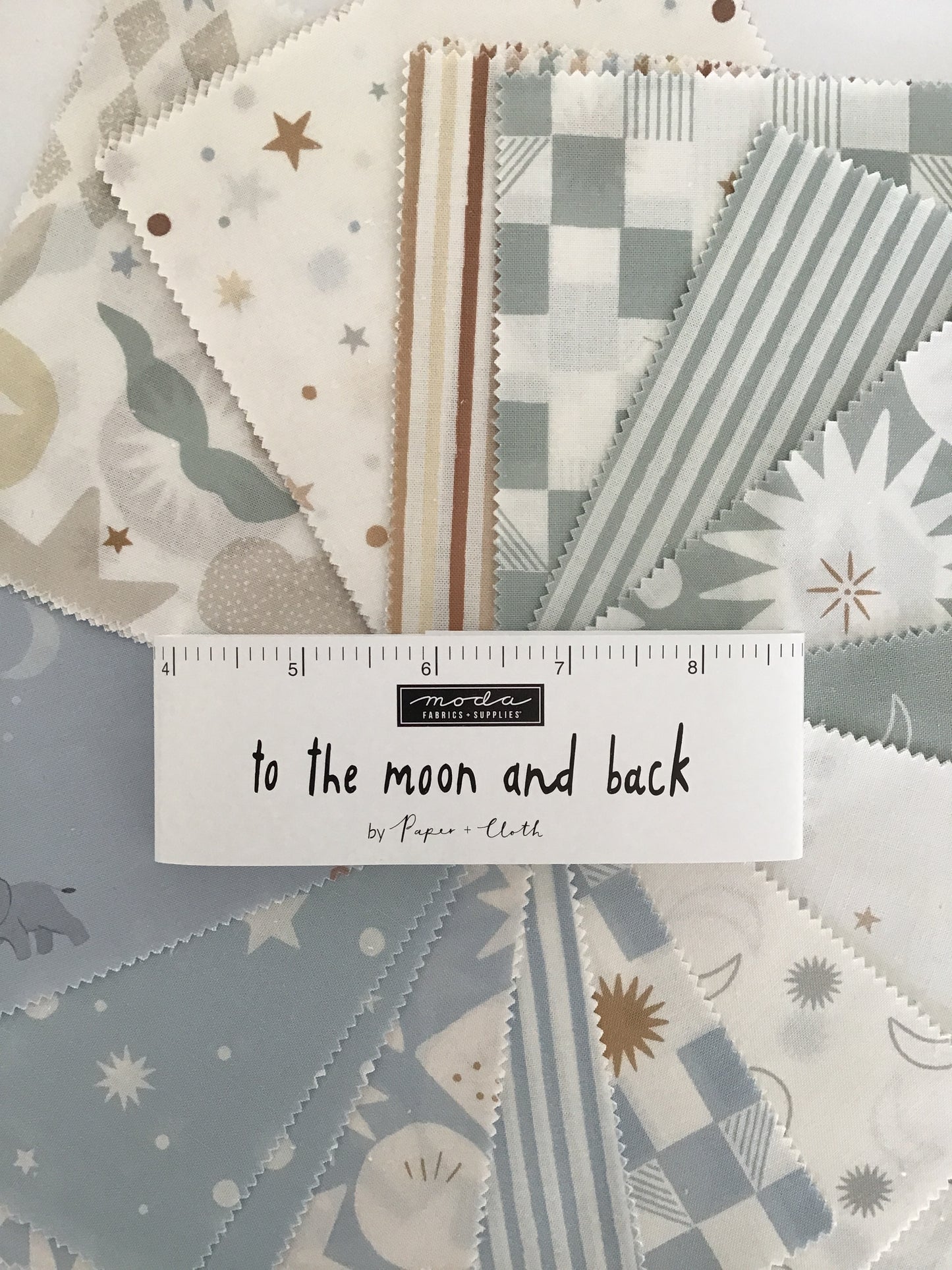 To The Moon and Back Charm Pack by Paper & Cloth for Moda Fabrics - Only (15) Different Prints