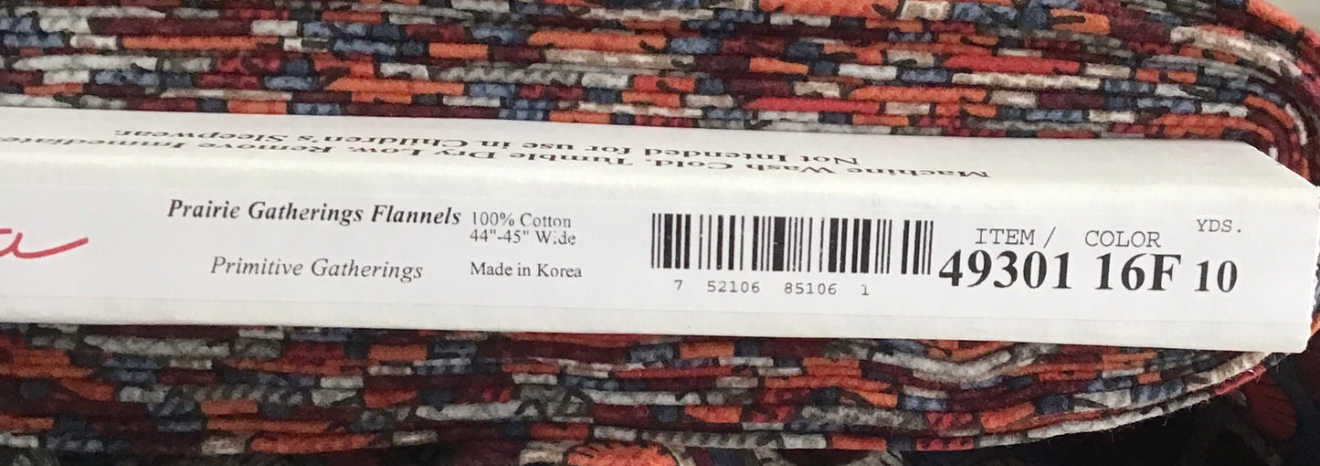 Prairie Gatherings Flannel by Primitive Gatherings for Moda, Indigo Penny Blocks Yardage 49301 16F