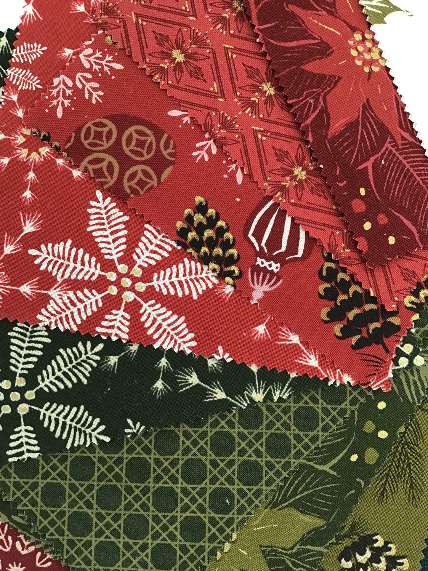 Old World Yuletide Charm Pack, Metallic Prints by Moda Fabrics