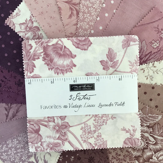 3 Sisters Favorites Vintage Linens Lavender Fields Charm Pack