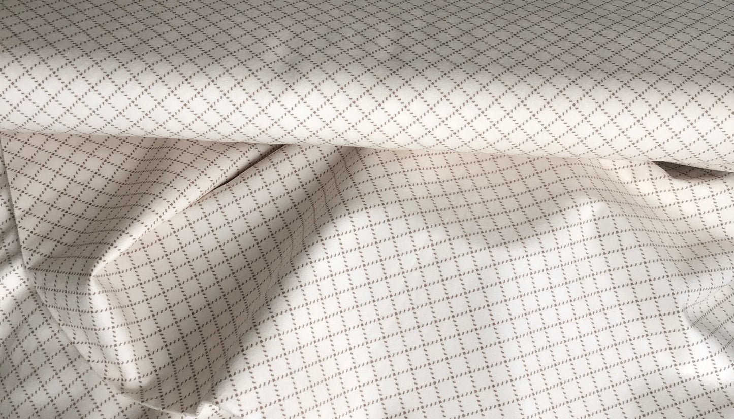 Prairie Gatherings Flannel by Primitive Gatherings for Moda, Porcelain Cream-Toned Grid sold by the Yard, Cut in One Continuous Piece 49315 11F
