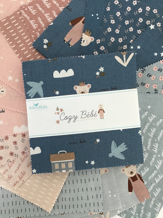 Cozy Bebe 5" Stacker by Simple Simon & Co for Riley Blake Designs, Charm Pack