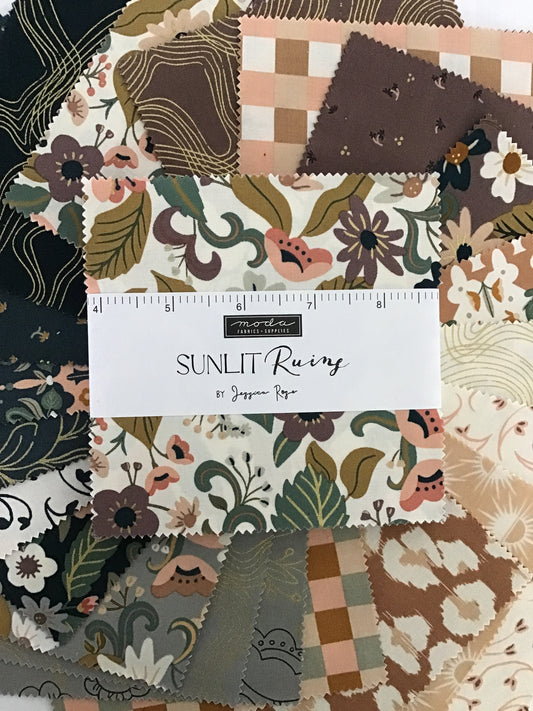 Sunlit Ruins Charm Pack with Metallic Accents by Jessica Rose for Moda Fabrics