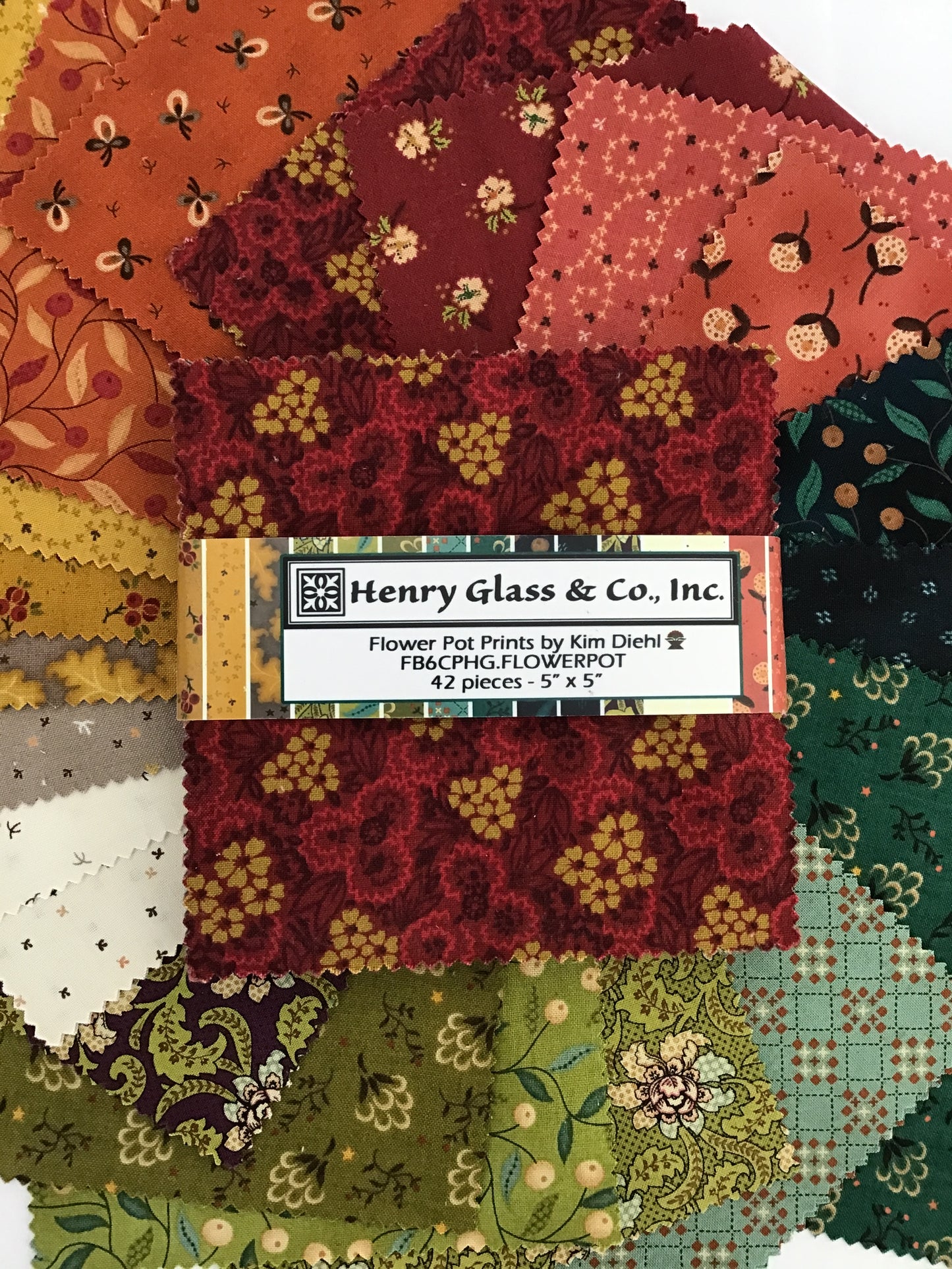 Flower Pot Prints Charm Pack by Kim Diehl for Henry Glass