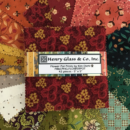 Flower Pot Prints Charm Pack by Kim Diehl for Henry Glass