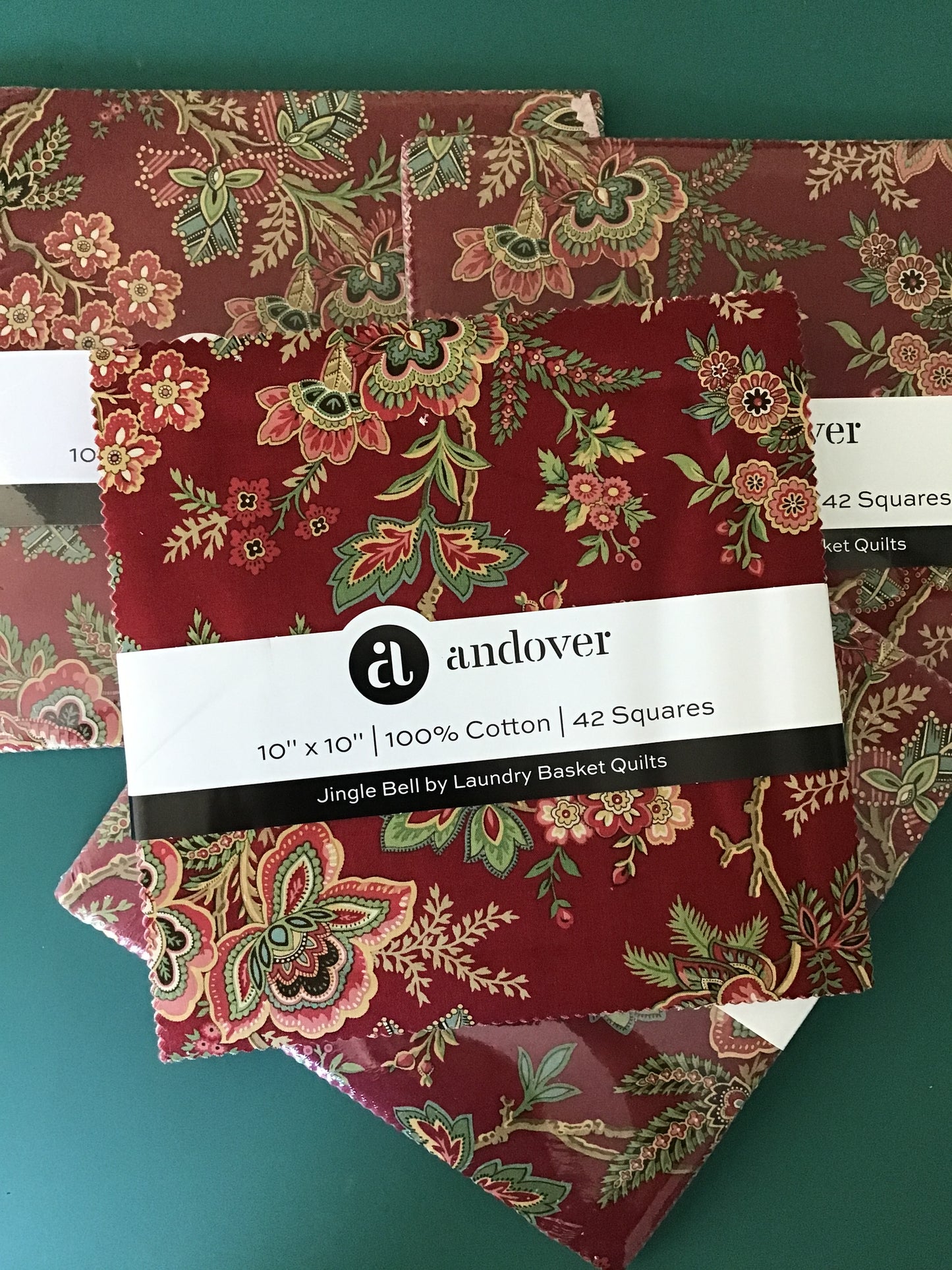 Jingle Bell Layer Cake by Laundry Basket Quilts for Andover Fabrics