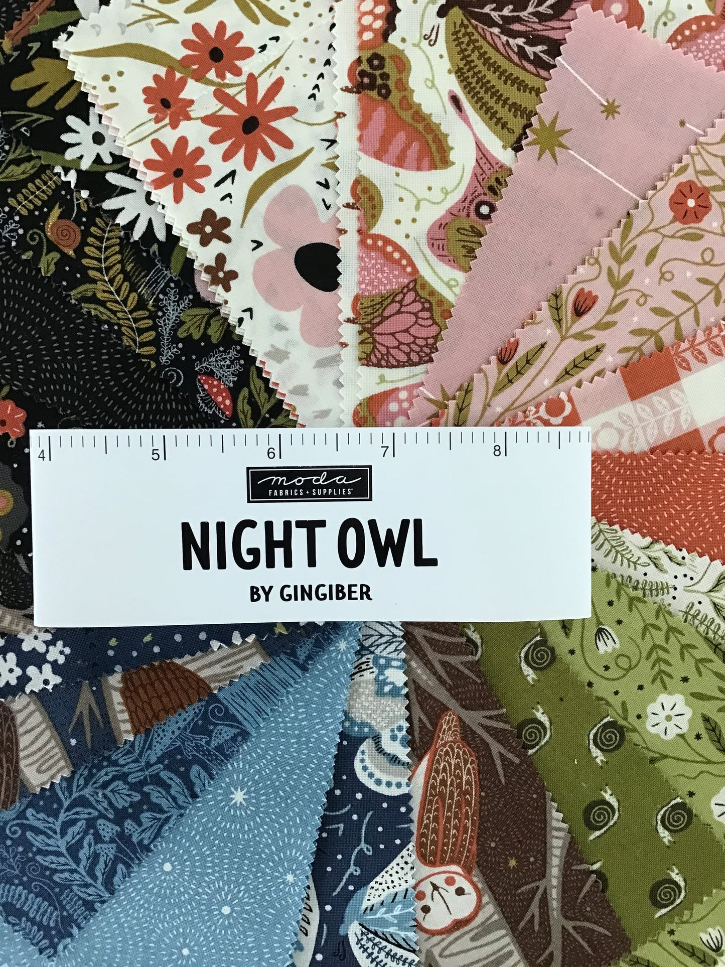 Night Owl Charm Pack by Gingiber for Moda Fabrics
