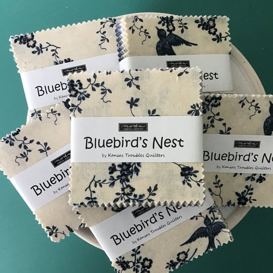 Bluebird's Nest Mini Charm Pack by Kansas Troubles Quilters for Moda Fabrics