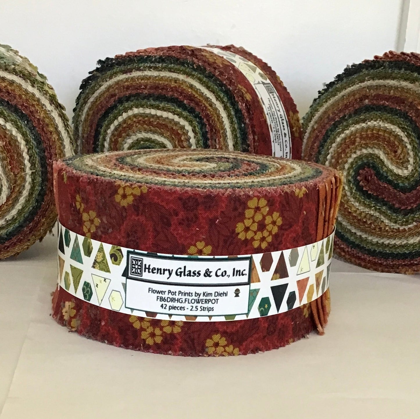 Flower Pot Prints Jelly Roll by Kim Diehl for Henry Glass