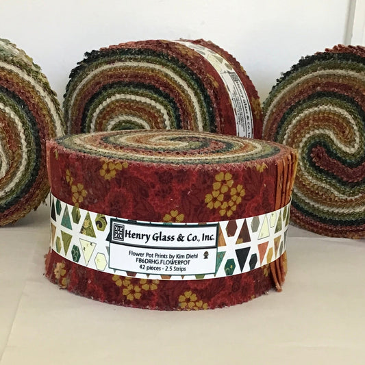 Flower Pot Prints Jelly Roll by Kim Diehl for Henry Glass