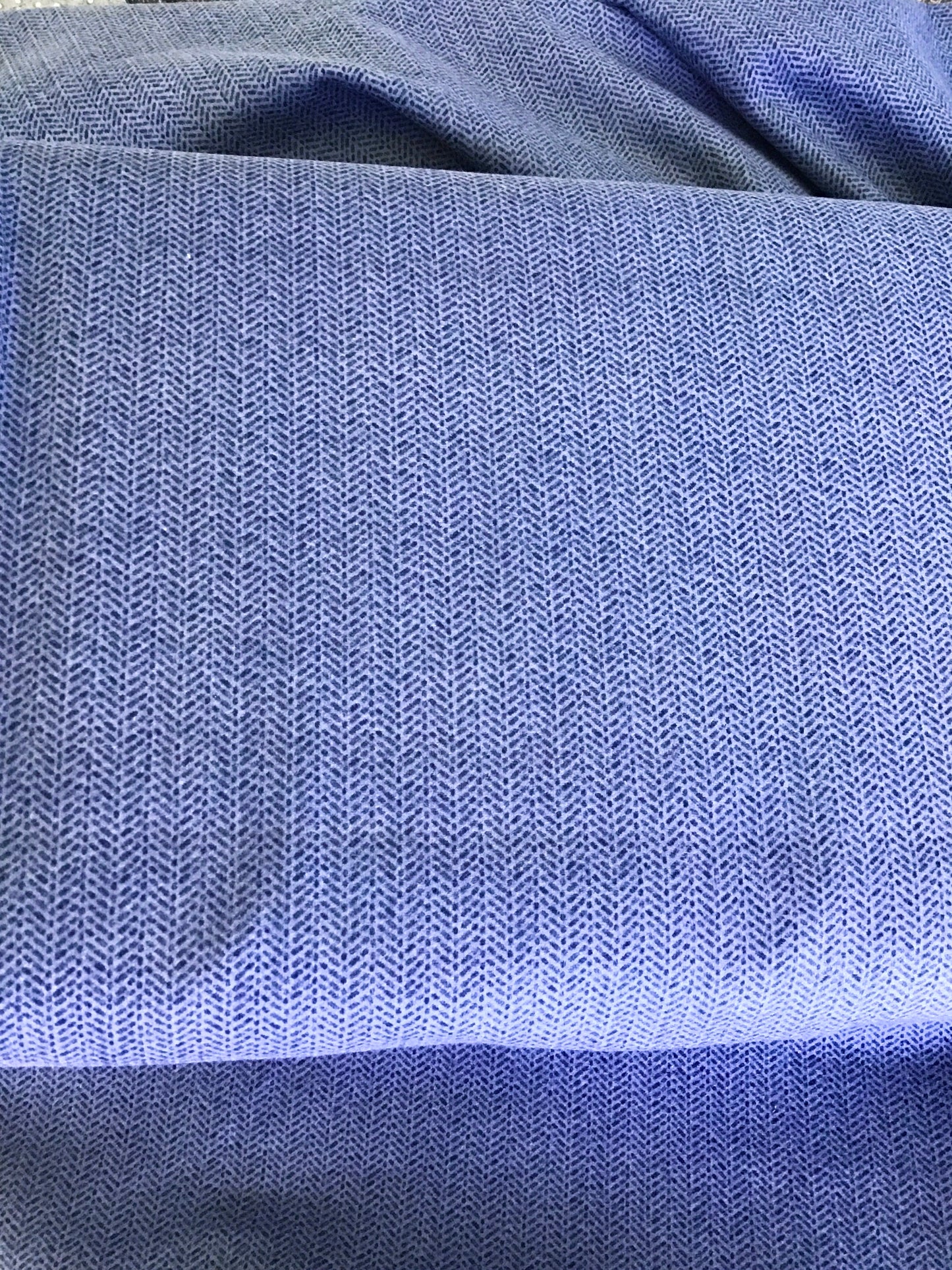 Prairie Gatherings Flannel by Primitive Gatherings for Moda, Indigo Herringbone Stripe sold by the Yard, Cut in One Continuous Cut 49318 16F