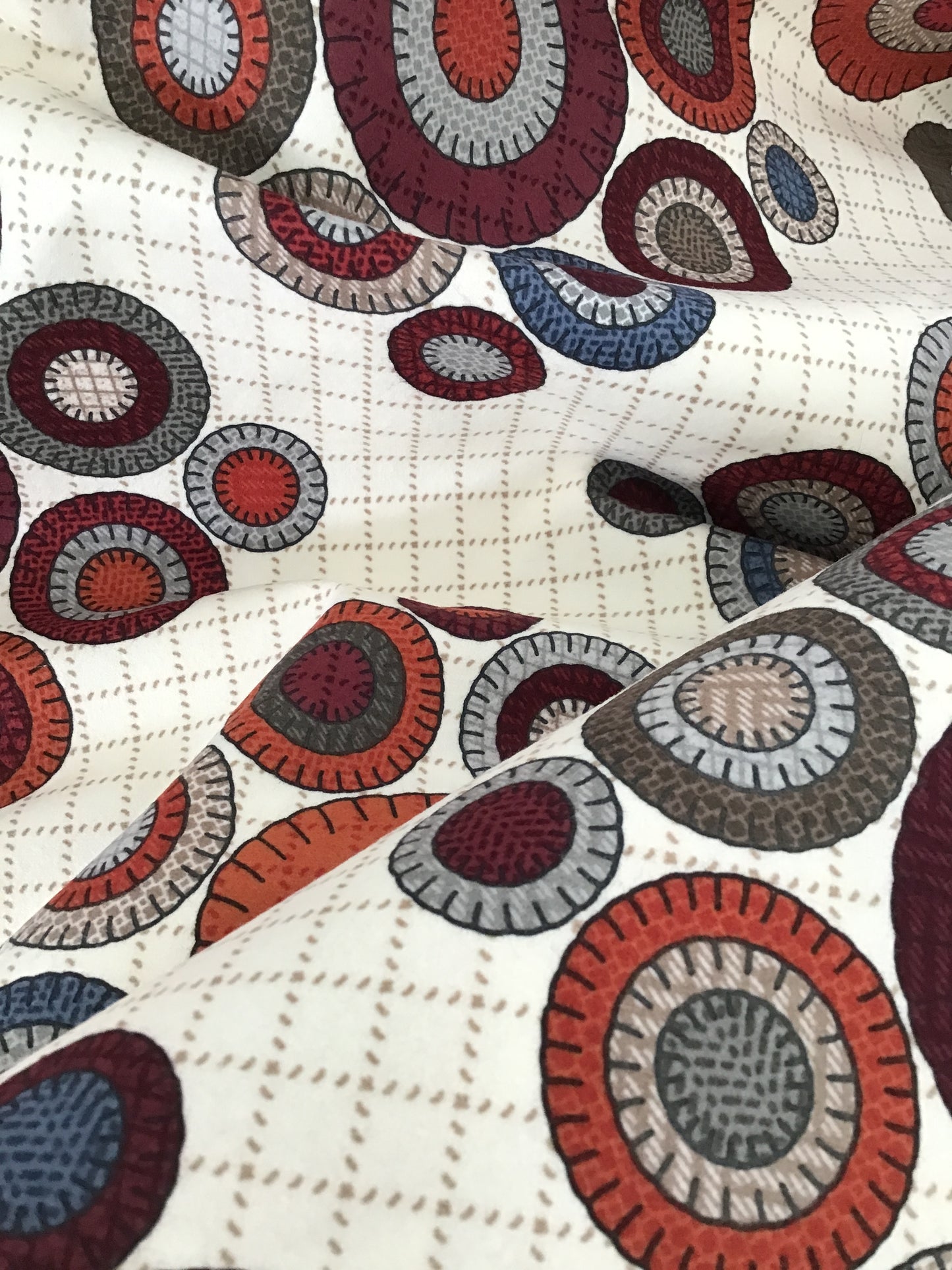 Prairie Gatherings Flannel Panel by Primitive Gatherings, Porcelain Penny Blocks Panel, 24" x 44", Not Yardage