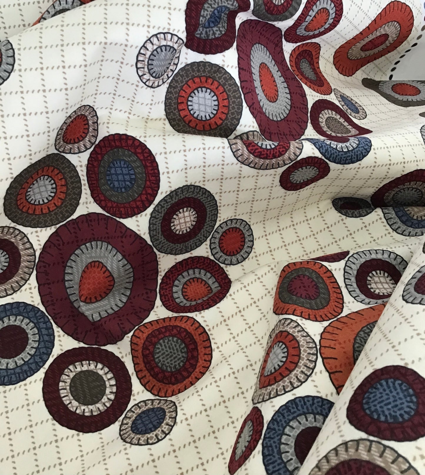 Prairie Gatherings Flannel Panel by Primitive Gatherings, Porcelain Penny Blocks Panel, 24" x 44", Not Yardage