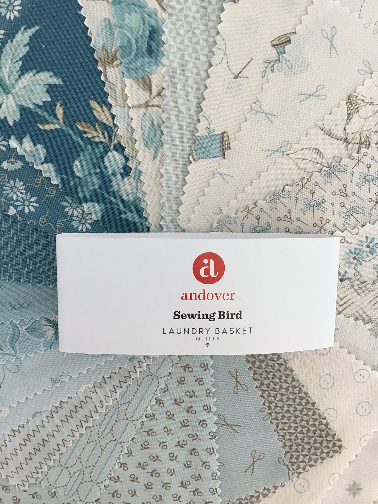 Sewing Bird Charm Pack by Laundry Basket Quilts for Andover
