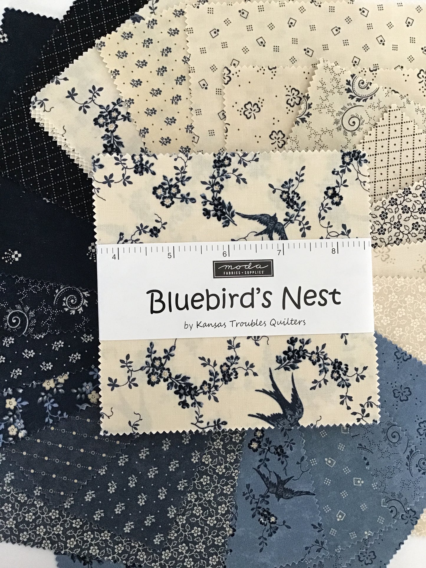 Bluebird's Nest Charm Pack by Kansas Troubles Quilters for Moda Fabrics