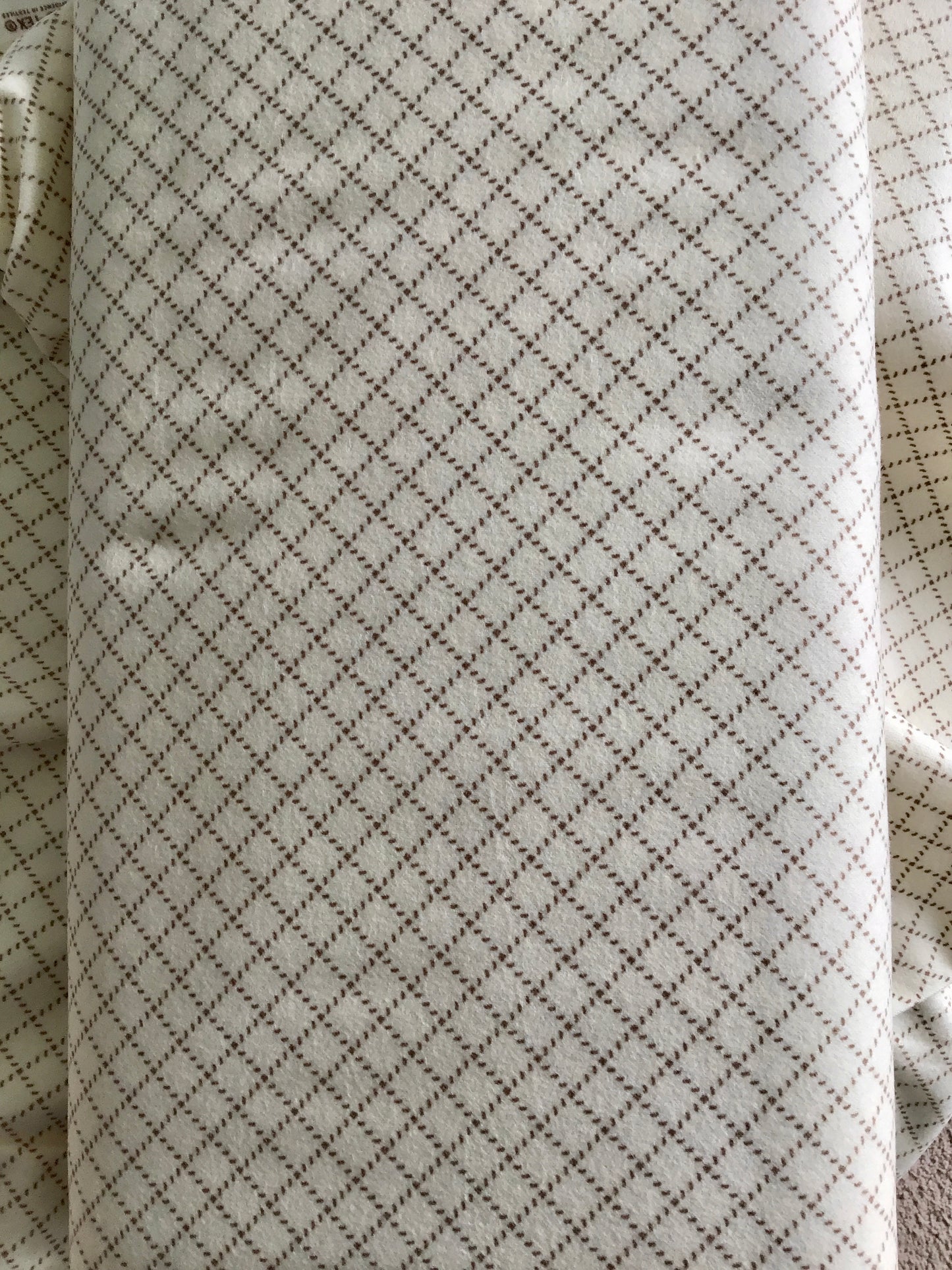 Prairie Gatherings Flannel by Primitive Gatherings for Moda, Porcelain Cream-Toned Grid sold by the Yard, Cut in One Continuous Piece 49315 11F