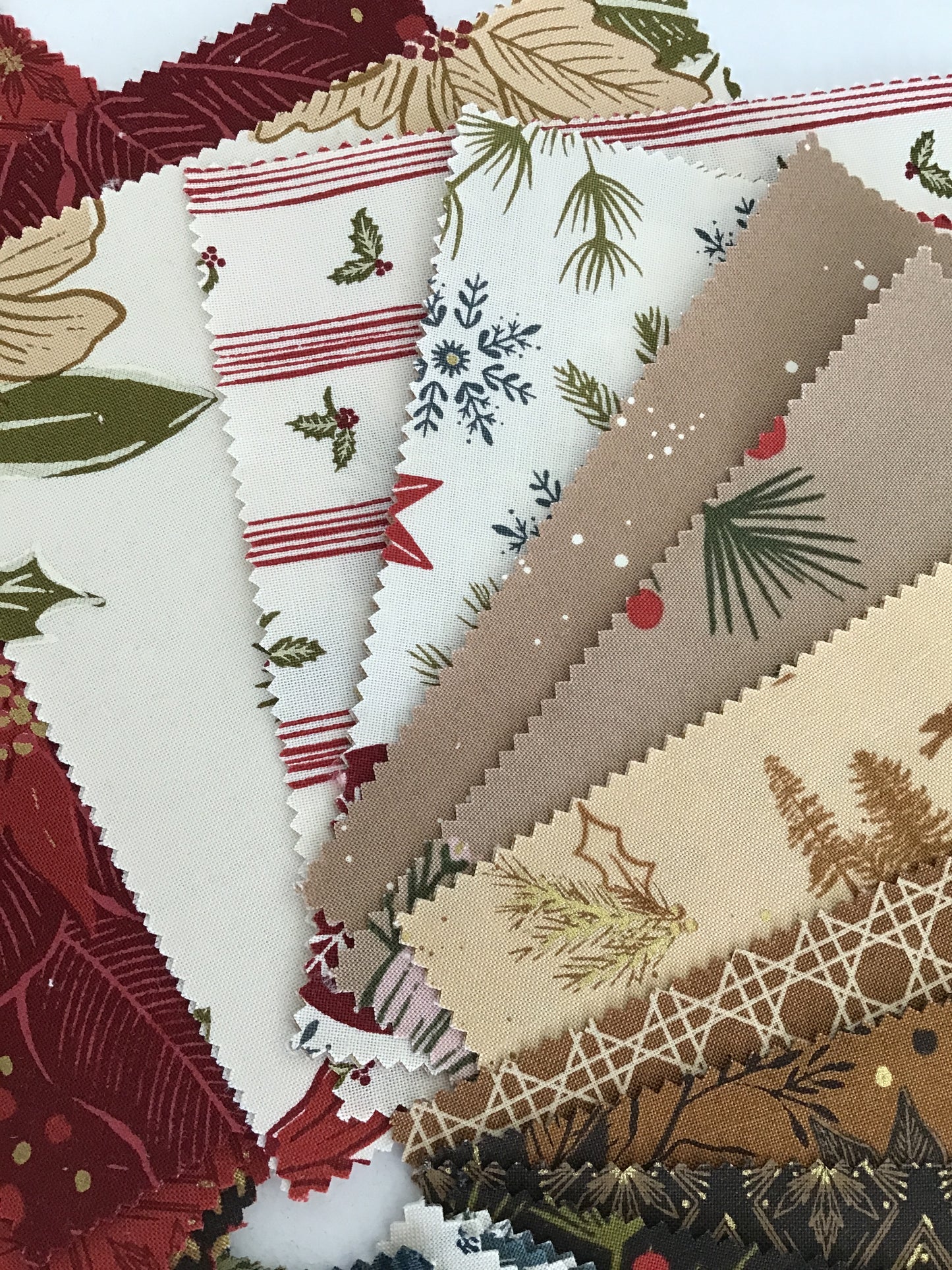 Old World Yuletide Charm Pack, Metallic Prints by Moda Fabrics