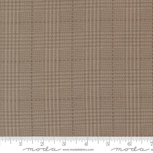 Farmhouse Flannels III Cocoa Brown Box Check Yardage by Primitive Gatherings for Moda Fabrics