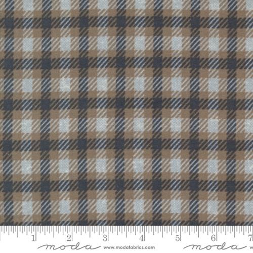 Farmhouse Flannels III Pewter, Brown & Black Plaid Yardage by Primitive Gatherings for Moda Fabrics