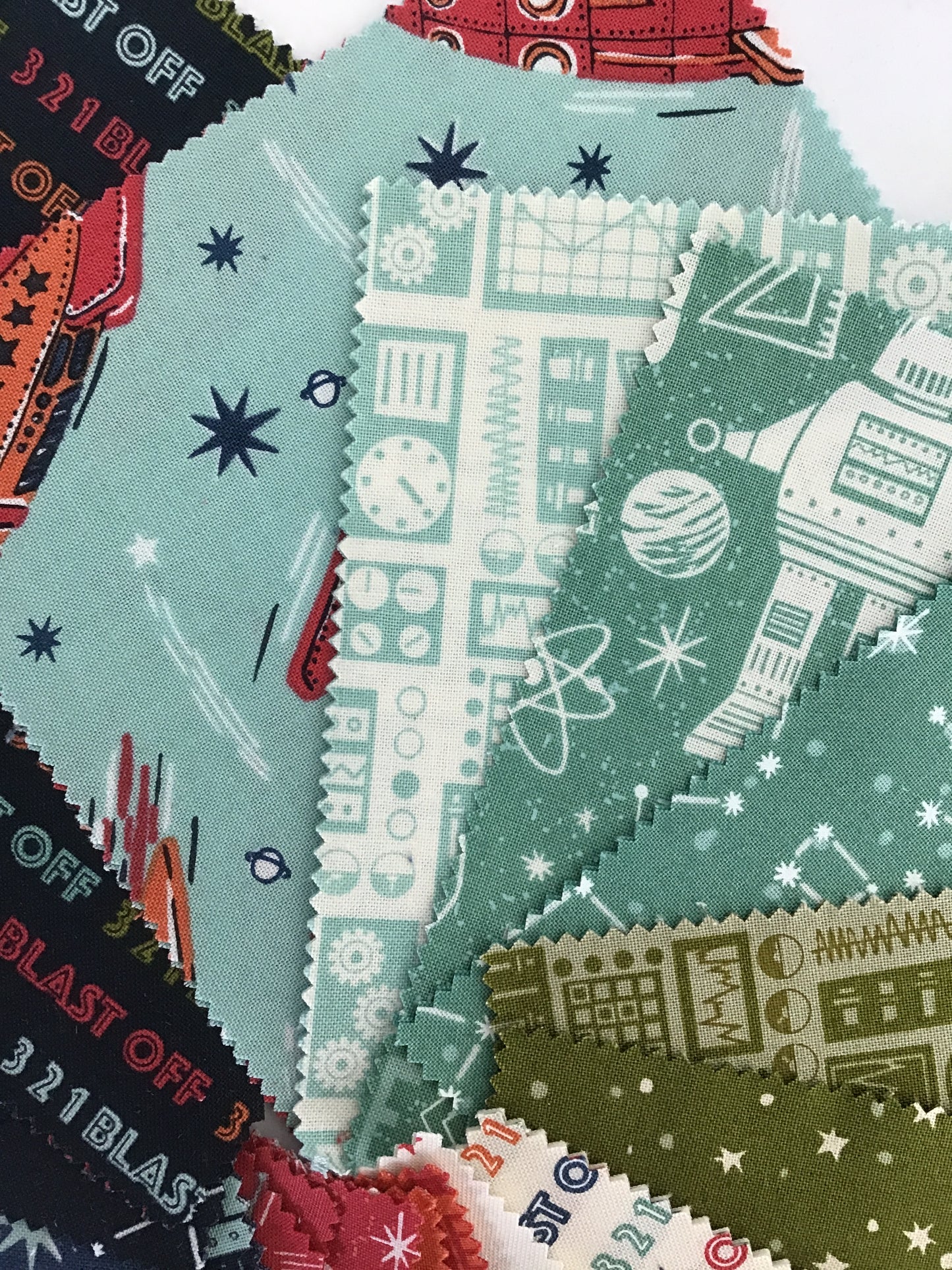 3 2 1 Blast Off Charm Pack by Stacy Iest Hsu for Moda Fabrics