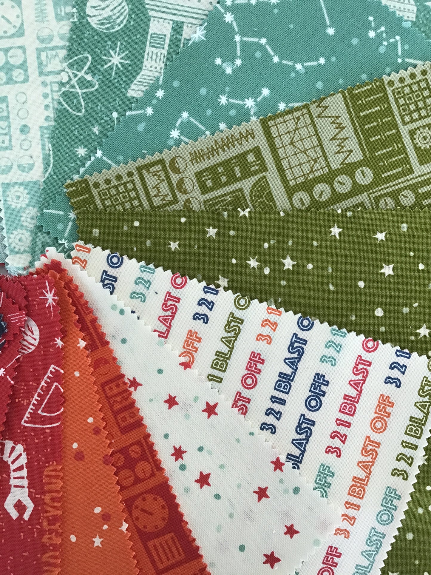3 2 1 Blast Off Charm Pack by Stacy Iest Hsu for Moda Fabrics