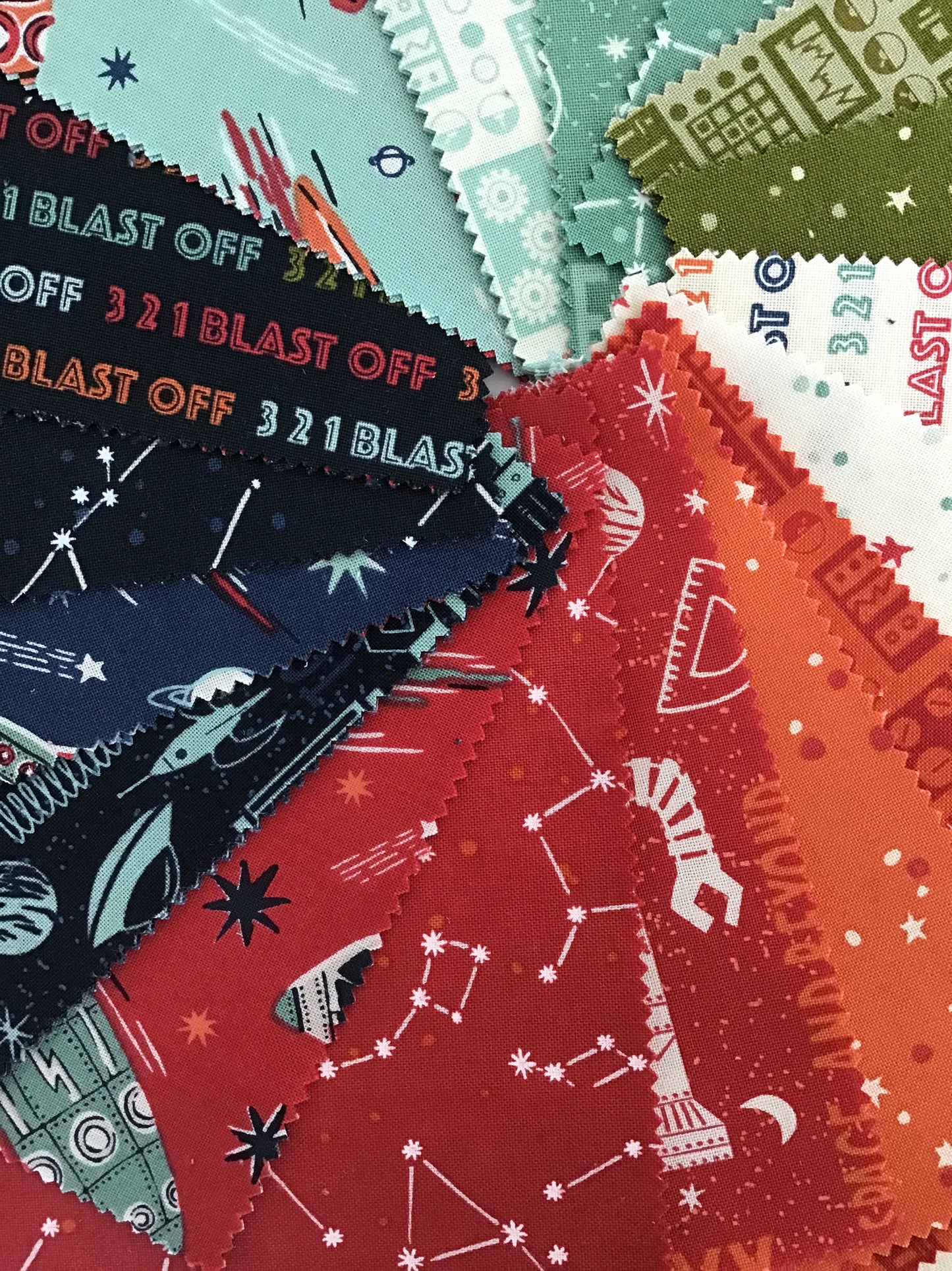 3 2 1 Blast Off Charm Pack by Stacy Iest Hsu for Moda Fabrics