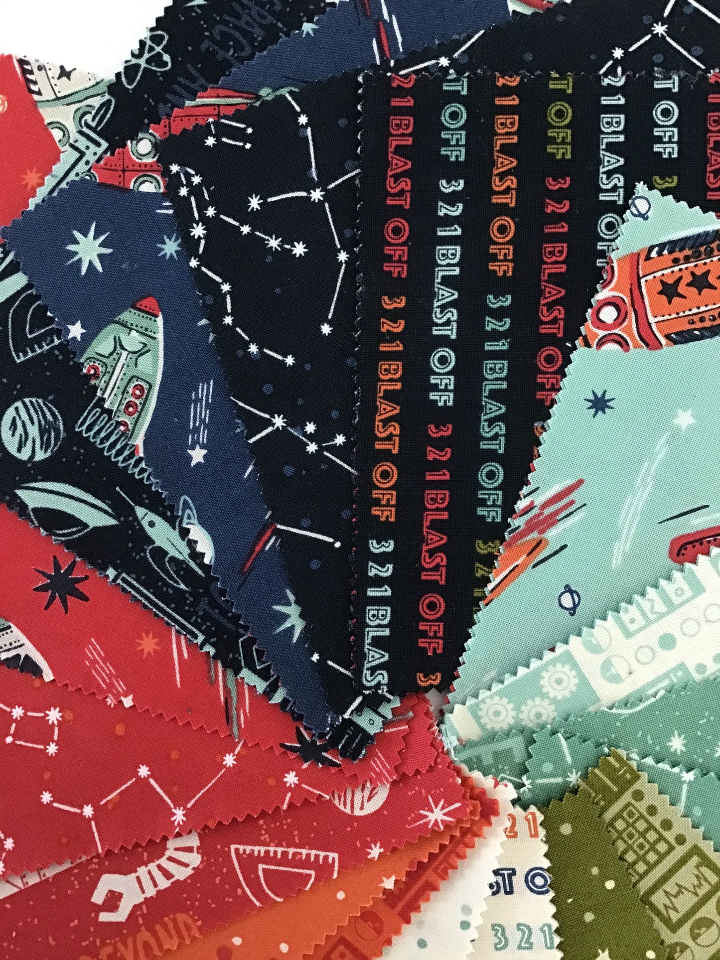 3 2 1 Blast Off Charm Pack by Stacy Iest Hsu for Moda Fabrics