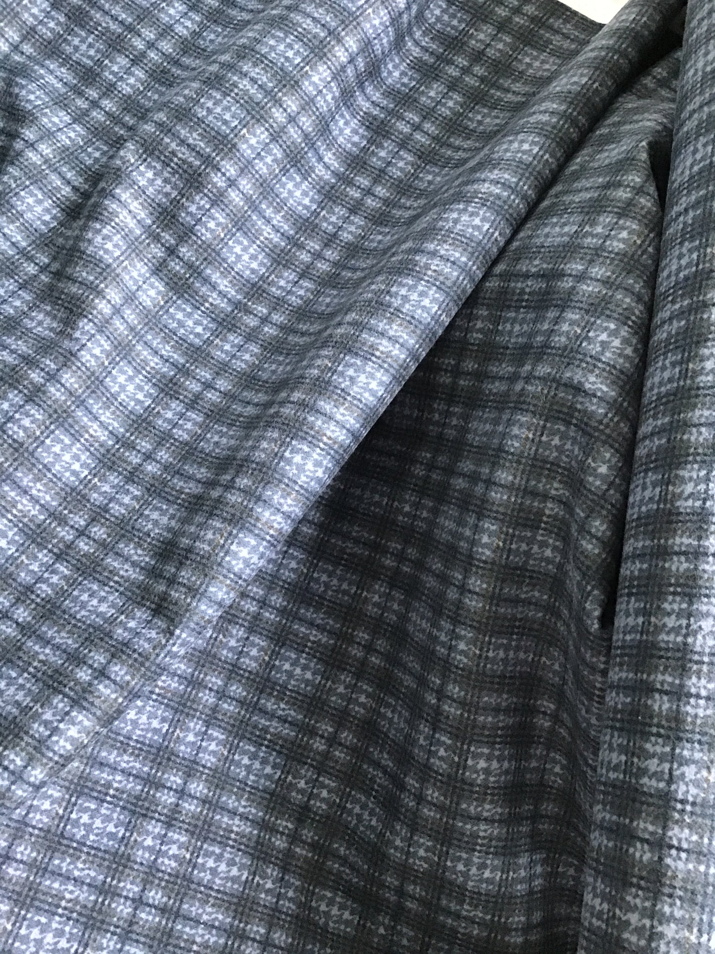 Prairie Gatherings Flannel by Primitive Gatherings for Moda, American Mini Blue Plaid sold by the Yard, Cut in One Continuous Cut, 49314 17F