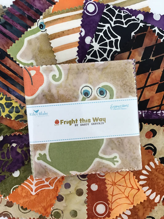 Fright This Way 5" Batik Stacker (Charm Pack) by Sandy Gervais for Riley Blake Designs