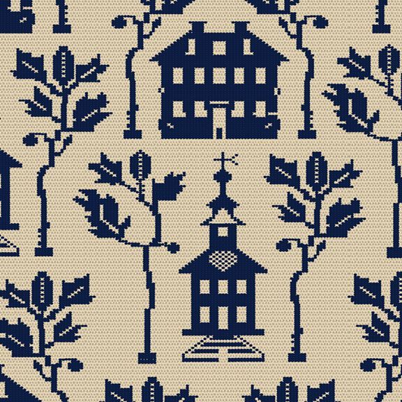 Indigo Schoolhouse Jelly Roll by Paula Barnes for Marcus Fabrics