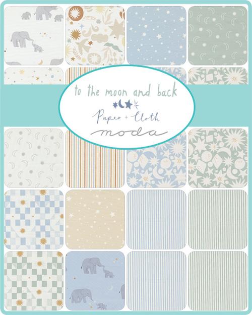 To The Moon and Back Charm Pack by Paper & Cloth for Moda Fabrics - Only (15) Different Prints