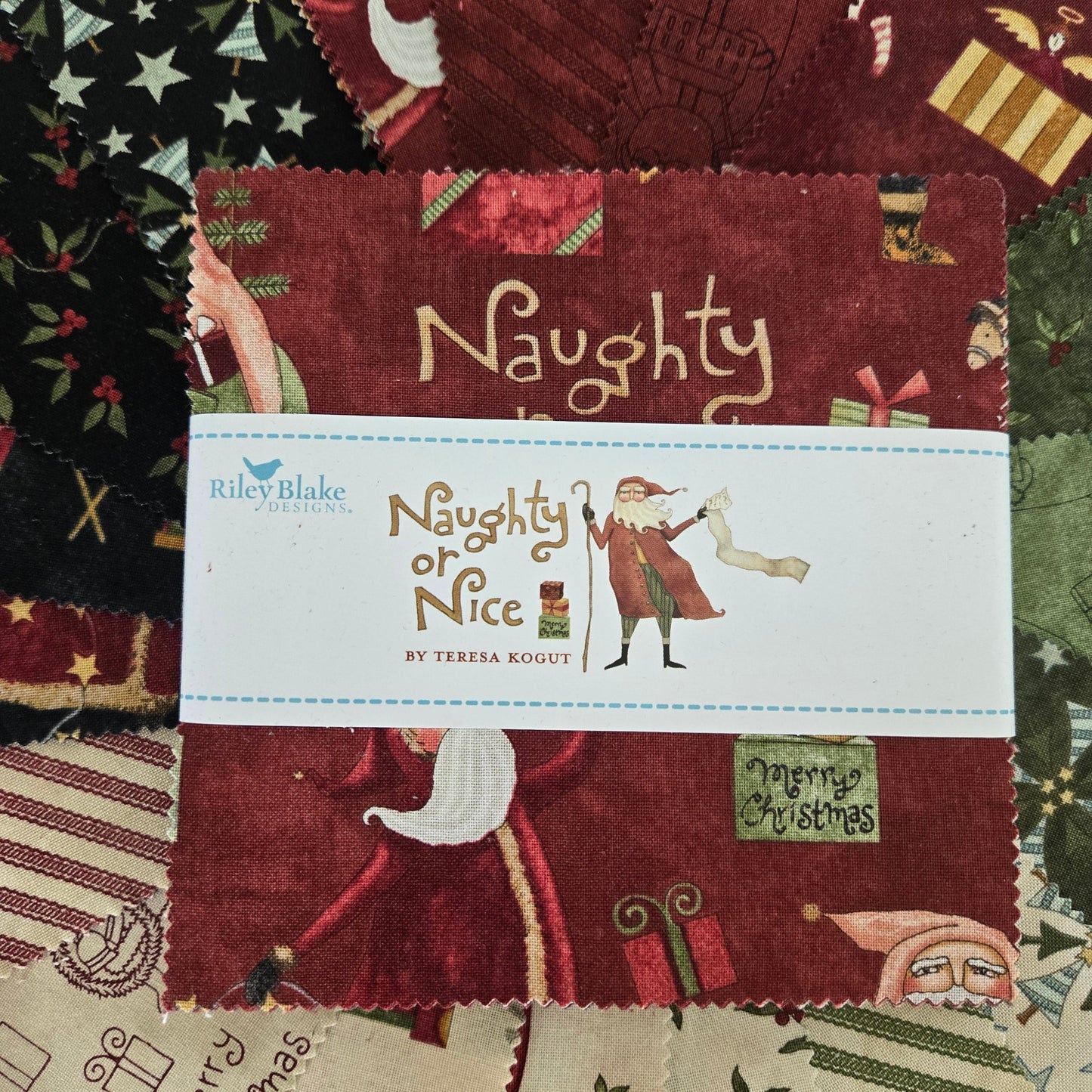 Naughty or Nice 5" Stacker (Charm Pack) by Teresa Kogut for Riley Blake Designs