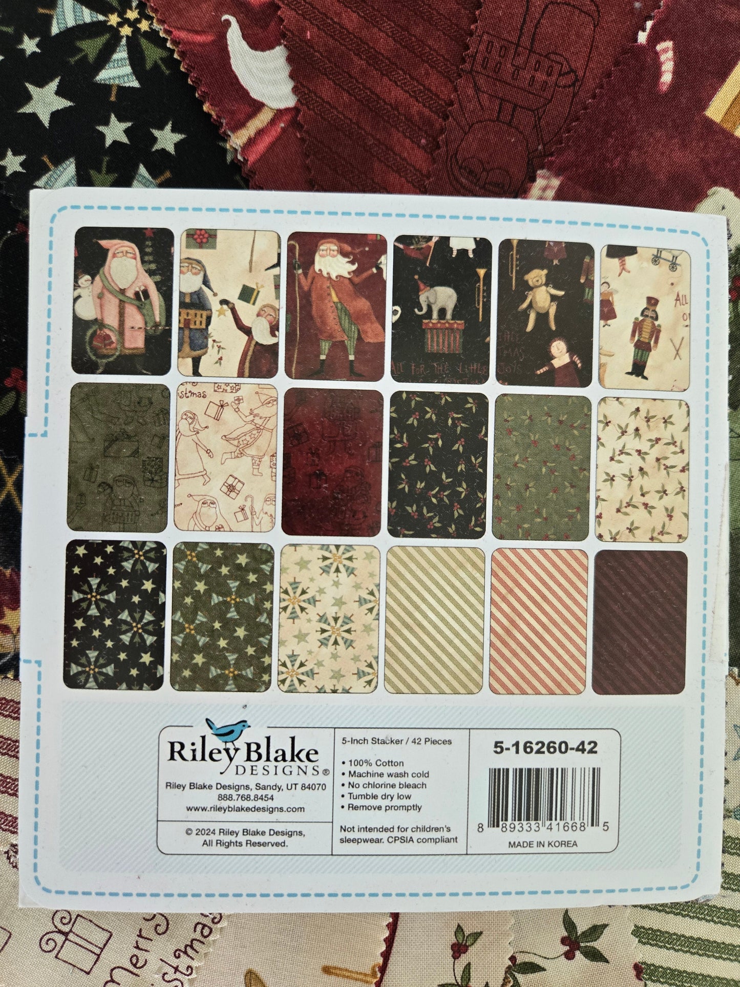 Naughty or Nice 5" Stacker (Charm Pack) by Teresa Kogut for Riley Blake Designs